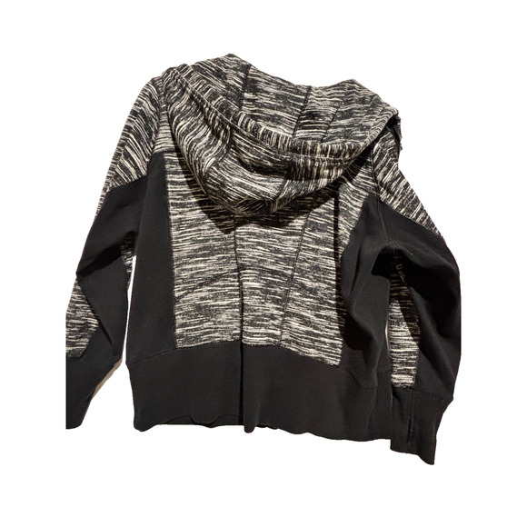 Zella Marled Space Dyed Zip-Up Hoodie Black White Womens plus SZ 2X Activewear - Picture 4 of 9